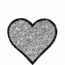 Heart Glitter Sticker Silver