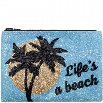 Life's a Beach Glitter Clutch Bag