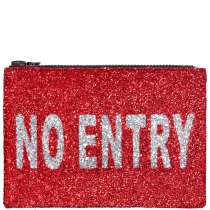 No Entry Glitter Clutch Bag