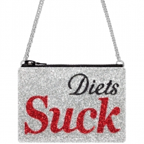 Diets Suck Glitter Cross-Body Bag