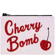 Cherry Bomb Glitter Clutch Bag